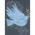 Eight Nights, Blessings, Freedom, Family: White Script on Blue Dove Hanukkah Card: Eight Nights - Blessings - Freedom - Family - Shalom - Celebration - Festival of Lights