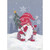 Gnome with Red Gloves, Hat with Snowflakes and Dots, Cardinal, Small Tree and Lantern Christmas Card