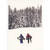 Two Golfers in Snow Gear Carrying Clubs Up Snowy Hill Toward Evergreen Trees Box of 10 Golf Christmas Cards