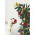 White Bulldog with Red Foil Ornament in Mouth Near Bending Tree Humorous / Funny Christmas Card