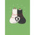 Black and White Cats with Tails Curled in Heart Shape on Green Christmas Card for Honey : One I Love