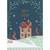 Warm Wishes House with Plaid Roof and Trees Happy Holidays Christmas Card: Warm Wishes