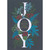 Joy: Eat, Drink and Be Merry Blue Foil Branches and Berries on Black Box of 15 Christmas Cards: Joy: Eat, Drink and be Merry