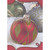 Red and Silver Ornaments with Gold Foil Accents in Snow: Red Top and Bottom Border Christmas Card