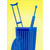 Blue Foil Crutches in Garbage Can A-Press Get Well Card