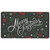 White Merry Christmas on Black with Red, Green and White Snowflakes, Branches and Berries Money Holder and Gift Card Holder Christmas Card: Merry Christmas