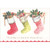 The Stockings Were Hung: 3 Watercolor Stockings with Sparkling Accents Christmas Card: The stockings were hung by the chimney with care…