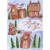 Die Cut 3D Gingerbread Houses with Red and White String, Glitter and Sequins Hand Decorated Christmas Card: Thinking of You