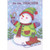 Snowman in Green Coat Holding Candy Cane Near Sled and Gifts Juvenile Christmas Card for Teacher: For You, Teacher