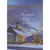 Snow Covered Small Church, Sky and Mountains with Gold Foil Thin Lined Holly Frame Religious Christmas Card for Priest: For a Wonderful Priest at Christmas
