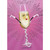 Champagne Glass Girl on Pink A-Press Feminine Birthday Card for Woman : Her
