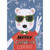White Bear in Green Sunglasses and Bow Tie Making Peace Sign Juvenile Christmas Card with Stickers for Kid: Merry Christmas, Cool Kid