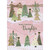 Top and Bottom 3D Die Cut Pink Panels with Foil Trees, Gold Sequins and Brown Twine Hand Decorated Christmas Card for Daughter: Merry Christmas, Daughter