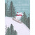 White Dog Wearing Red Scarf Riding Sled Down Tree Lined Hill Christmas Card for Friend: For a Wonderful Friend - Dashing through the snow, on my way to you…