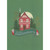 Red Brick House with Upper Balcony, Trees, Gold Foil Swirls on Dark Green Christmas Card for Grandparents: For Special Grandparents