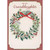 Gold Trimmed 3D Panel, Wreath, Gems and Red Bow Over Dark Ribbon Christmas Card for Granddaughter: For You, Granddaughter