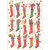 Three Rows of Five Patterned Stockings Stuffed with Gifts Christmas Card