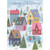 Country Village with Animals Ice Skating on Pond Christmas Card: Merry Christmas