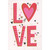 Polka Dots and Stripes Patterned LOVE Letters and Heart Shaped 'O' Valentine's Day Card: LOVE