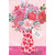 Sparkling Flowers in Pink Vase with Red Hearts Valentine's Day Card for Someone Special: To: Someone Special