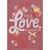 True Love Always 3D Die Cut Letters and Flowers, Ribbon and Sequins on Dark Red Hand Decorated Valentine's Day Card for the One I Love: True Love Always