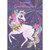 Light Pink Unicorn with Floral Mane and Tail and Gold Foil Horn on Purple Starburst Juvenile Valentine's Day Card for Granddaughter: To a Beautiful Granddaughter