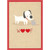 Woof with Red Foil Heart Letters: White Dog and Gray Mouse Nuzzling Valentine's Day Card for Boy or Girl: WOOF