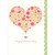 Heart Filled with Long Stemmed Flowers, Birds and Butterflies and Scalloped Edge Border Valentine's Day Card: Happy Valentine's Day