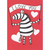 Zebra Holding Black and White 'I Love You' Banner Juvenile Valentine's Day Card: I love you