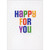Colorful 'Happy For You' Letters and Embossed Starbursts Good Bye Card: HAPPY FOR YOU