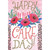 Happy Cake Day: Large Pink Flowers with Blue Leaves and Candles on Cake Feminine Birthday Card: Happy Cake Day!