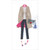 Fashionable Outfit: 3D Jacket, Jeans, Clear Purse, Tassle and Shoes with Gems Hand Decorated French Language Birthday Card