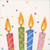 Birthday Candles with Sparkling Orange Flames 3-Inch 3D Mini Pop-Up Birthday Card: Closed