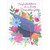 Lovely Granddaughter: Cap with Pink Tassle Inside Blue, Pink and Orange Flowers Graduation Congratulations Card: Congratulations to a Lovely Granddaughter