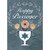 White Cup with Blue Star, Three Flowers and Wreath of White Vines with Red Flowers Passover Card: Happy Passover