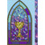 Gradient Blue to Purple Stained Glass Window with Chalice First Communion Congratulations Card