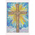 Stained Glass Sun Burst Behind Brown Cross Above Clouds Confirmation Congratulations Card