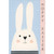 White Bunny with Tall Ears on Blue and White Grid Background Easter Card for Son: Hoppy Easter