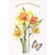 Faith Makes All Things Possible: Blue Butterfly and Bright Daffodils Religious Easter Card: Faith makes all things possible.