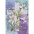 Easter Blessings: White Cross with Silver Swirls and Lilies on Blue and Purple Religious Easter Card: Easter Blessings