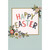 Happy Easter: Fun Vintage Lettering, Flowers and Gold Foil Frame Easter Card: Happy Easter