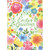 Easter Greetings: Swirling Border of Large Spring Flower Blooms Easter Card: Easter Greetings