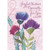 Joyful Wishes: Red, Blue and Purple Watercolor Flowers on Light Pink Easter Card Especially for You: Joyful Wishes Especially for You