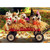 Puppies in Costumes on Wagon Cute Halloween Card
