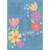 Shimmering Blue Mom Letters and Large Flowers on Teal Mother's Day Card for Mom: MOM