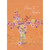 Pink, Yellow, and Orange Flowers in Glass Vase on Orange Spanish Language Mother's Day Card for Mother: Para ti, Madre (English: For you, Mother)