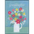 Pink, Red, Yellow, and White Flowers in White Mug on Blue Mother's Day Card for Granddaughter: For You, Granddaughter