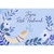 Blue Leaves, White Flowers and Shofar Horn Package of 8 Rosh Hashanah Cards: Joyous Rosh Hashanah