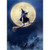 Girl Rides Broom As Skateboard Funny / Humorous Juvenile Halloween Card