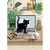 Laptop Kitty: Black Kitten and Spilled Coffee Cup 'Bug Art' Blank Note Card